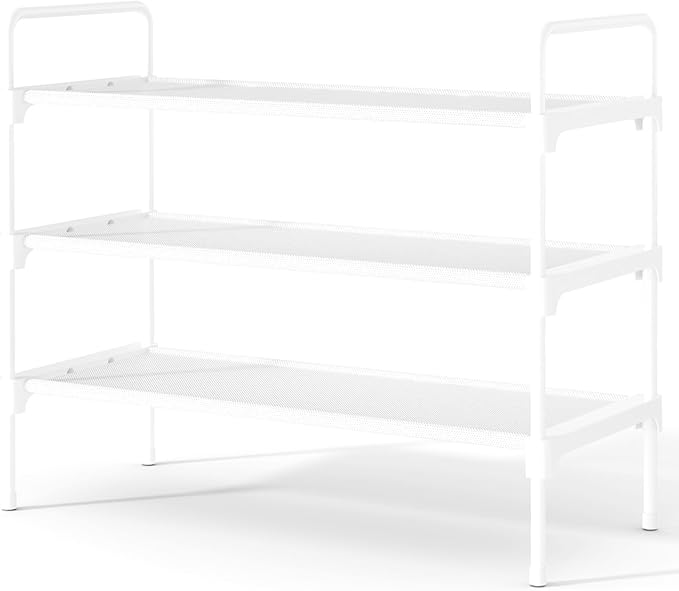 Kitsure Shoe Rack for Closet, Sturdy and Long-Lasting Shoe Shelf, Shoe Rack for Entryway, Personalized DIY Shoe Organizer, Shoe Rack Organizer for Space-Saving, 27.6" x 11.8" x 22.6", White