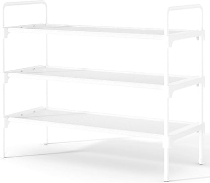 Kitsure Shoe Rack for Closet, Sturdy and Long-Lasting Shoe Shelf, Shoe Rack for Entryway, Personalized DIY Shoe Organizer, Shoe Rack Organizer for Space-Saving, 27.6" x 11.8" x 22.6", White