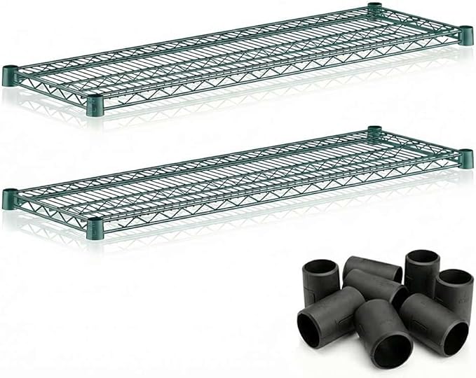 2 Pack Green Additional Wire Shelf for 14"x48" NSF Shelving Units, Replacement Shelves for Wire Rack