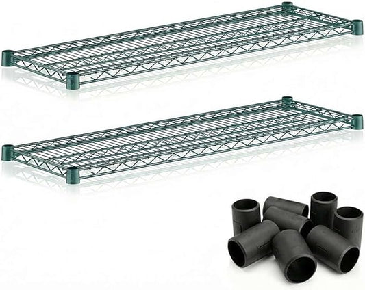 2 Pack Green Additional Wire Shelf for 14"x48" NSF Shelving Units, Replacement Shelves for Wire Rack