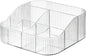 DASITON Large Capacity Makeup Brush Holder,8 Slot Makeup Brush Cup,Vintage striped Make Up Brush Holder,for Vanity Decor,Bathroom Countertops,Desk Storage Container,Cosmetic Display cases(Clear-XL)