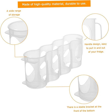 SHOWERORO Refrigerator Crisper Storage Box 2-Pack Clear Plastic can Organizer with Handle Fridge Caddy for Beverage and Kitchen Seasoning Storage