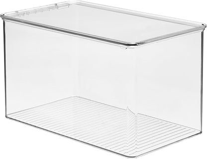 iDesign Stackable Clear Plastic Shoe Boxes with Lids, Storage Shoe Container for Closet, 2-Pack