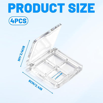 4-Pack Empty Lipstick Palette - 4 Grid Clear Empty Makeup Palette Cases - Highlighters Sample DIY Eyeshadow Powder Blush Lipstick Boxes - Travel Eye Shadow Dispensing Storage Container