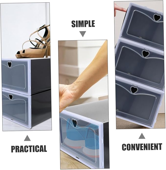 IMIKEYA 6pcs Dustproof Sneaker Storage Boxes Shoe Organizers Stackable Sneaker Containers for Closet Organization Design Easy Access
