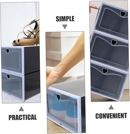 IMIKEYA 6pcs Dustproof Sneaker Storage Boxes Shoe Organizers Stackable Sneaker Containers for Closet Organization Design Easy Access