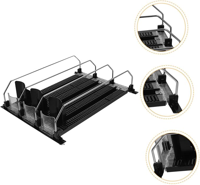 KICHOUSE 3pcs Beverage Propeller Glide Drink Dispenser Organizer for Refrigerator No Tilt Design