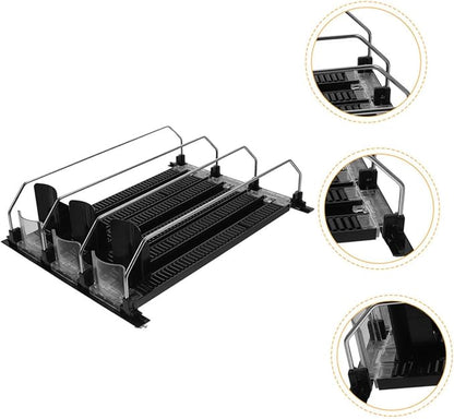 KICHOUSE 3pcs Beverage Propeller Glide Drink Dispenser Organizer for Refrigerator No Tilt Design