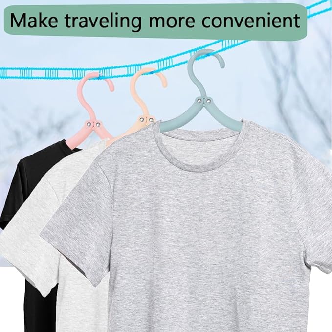 26Pcs Travel Hangers Foldable with 52Pcs Clips: Folding Hangers, Non Slip Portable Hanger for Cruise Ship Essentials Suitcase Camping Flying RV Home Drying Rack, 4 Colors