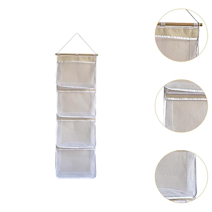 Fenteer Over Door Organizer,Hanging Storage Organizer,Stuffed Animal Storage, Accessory Holder for Shoes Girl Nursery Boy, White
