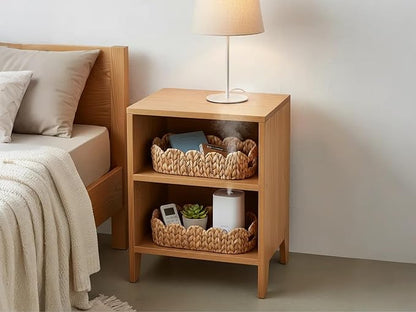 2 SAME SIZE Toilet Paper Storage Basket,Back of Toilet Storage,Boho Decor Small Scalloped Baskets for Bathroom Toilet Tank,Natural Water Hyacinth