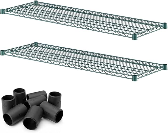 2 Pack Green Additional Wire Shelf for 18" x 54" Shelving Units, Replacement Shelves for Wire Rack