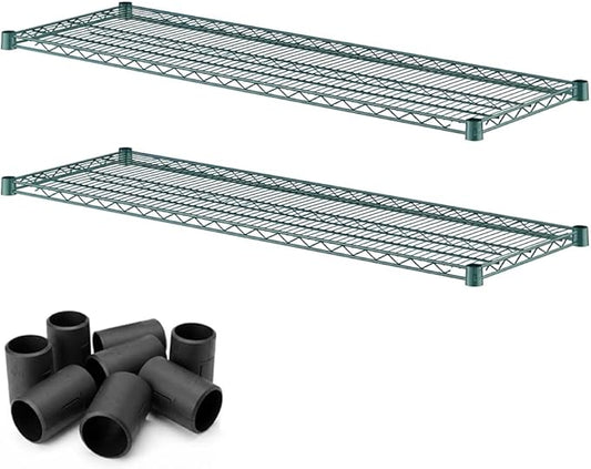 2 Pack Green Additional Wire Shelf for 18" x 54" Shelving Units, Replacement Shelves for Wire Rack