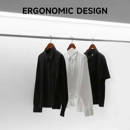 Quality Wooden Clothes Hangers, Solid Wood Suit & Coat Hangers with Pants Bars, Swivel Hook, Shoulder Notches, Heavy Duty Hangers for Shirts, Jackets, Dresses & Trousers(Walnut/36-Pack)