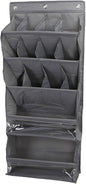 Shoe Organizer, Over The Door Shoe Bag, Reusable Breathable Large Mesh Bag, Large Hanging Shoe Rack with Reinforced Hooks for Closets, Bathrooms, Dorm Rooms, Entryways (Gray)