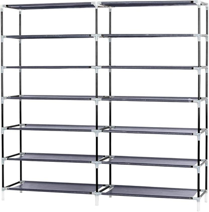 Knocbel 6 Tiers Shoe Rack Dustproof & Water-Resistant Non-Woven Fabric Closet Storage Cabinet Organizer, 44" x 11 1/8" x 43 1/4" (Gray)
