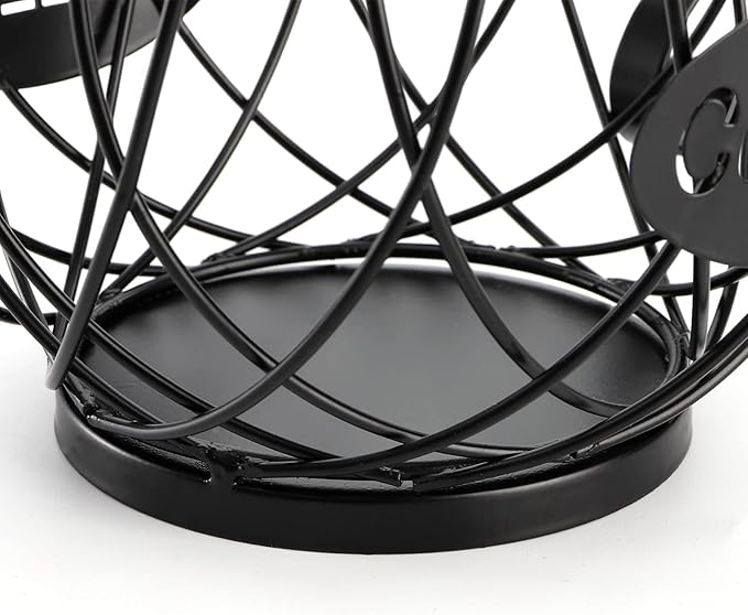 ZEAYEA Coffee Pod Holder, Coffee Capsule Basket for Counter Table Bar, Metal Espresso Pod Keeper Storage for Home Cafe Hotel, Black