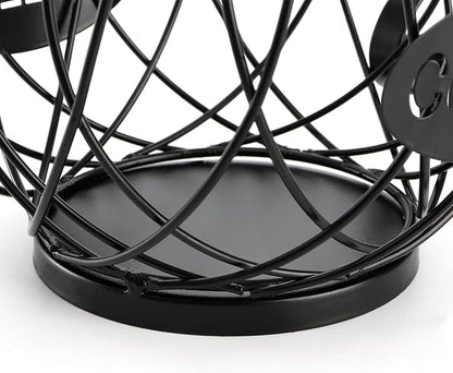 ZEAYEA Coffee Pod Holder, Coffee Capsule Basket for Counter Table Bar, Metal Espresso Pod Keeper Storage for Home Cafe Hotel, Black