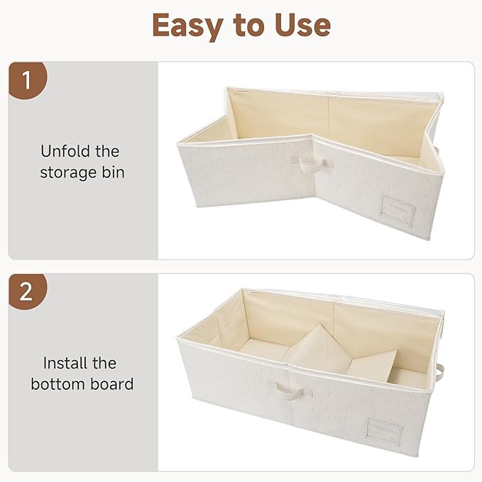 StorageWorks Under Bed Storage Bins, 10" Underbed Storage Containers with Clear Lid, Handles and Label Holder, 20.5 Gallon Storage Box for Clothes, Bedding, Blankets, Shoes, Baby Clothes, 2 Pack