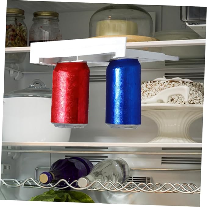 2pcs Hanging Can Organizer for Diameter Cans Dual Row Storage Rack for Fridge Pantry and Kitchen Cabinets Space-saving Drink Holder Hips Material