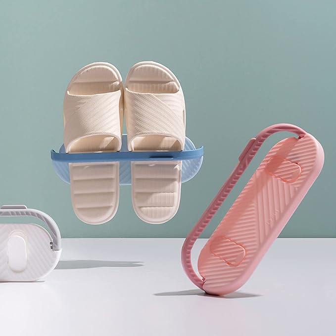 Khakho Hanging Shoe Organizers,3Pcs Slipper Shelf, No Punch Wall Shelf (Plastic)