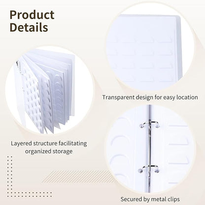 70 Pairs Eyelash Storage Book with Clip, False Eyelashes Organizer Case, Lash Holder Album with 5 Trays & Dividers, Portable Eyelash Display Card, 12.2 x 9.4 x 0.9 in