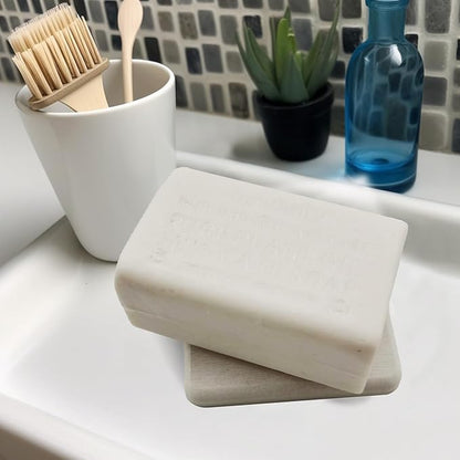 Mucco Water Absorbing Stone Tray for Sink, Premium Diatomaceous Earth Soap Holder Dish，Water Absorbent Diatomite Coasters, Fast Drying Stone Sink Tray for Hand soap & Cups & Drinks Bottles