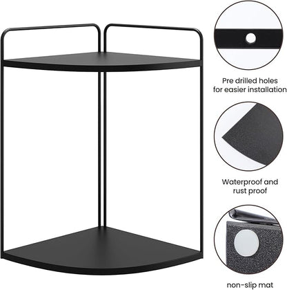 Forest Angle Bathroom Counter Organizer,Countertop Organizer,Vanity Organizers,Bathroom Storage,Bathroom Sink Caddy,Counter Shelf,Corner Counter,Corner Shelves(Black)