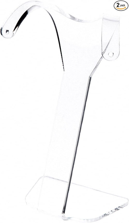 Plymor Clear Acrylic Divided Pair Hanging Earring Display Stand, 3.125" W x 1.75" D x 4.75" H (2 Pack)
