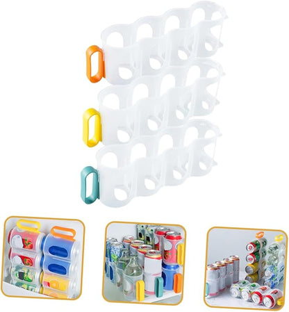 3pcs Food Containers Lids Airtight Can Dispenser Fridge Can Holder Soda Organizer