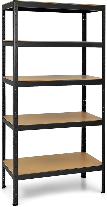Tangkula 72" Storage Shelves, Heavy Duty Steel Frame 5-Tier Garage Shelf, Metal Multi-Use Storage Shelving Unit for Home/Office/Dormitory/Garage (1, Black)