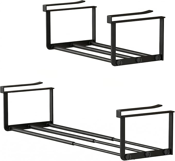 Expandable Shoe Rack & Hanging Shoe Organizer, Adjustable Under Shelf Storage for Closet, 16.5"-31.5" Space Saving Rack for Closet Pantry Laundry Room