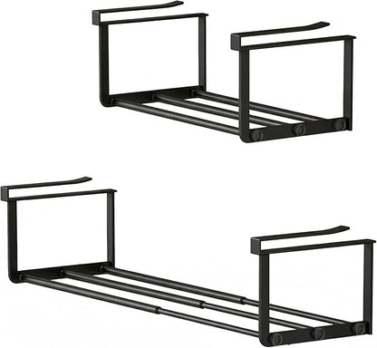 Expandable Shoe Rack & Hanging Shoe Organizer, Adjustable Under Shelf Storage for Closet, 16.5"-31.5" Space Saving Rack for Closet Pantry Laundry Room