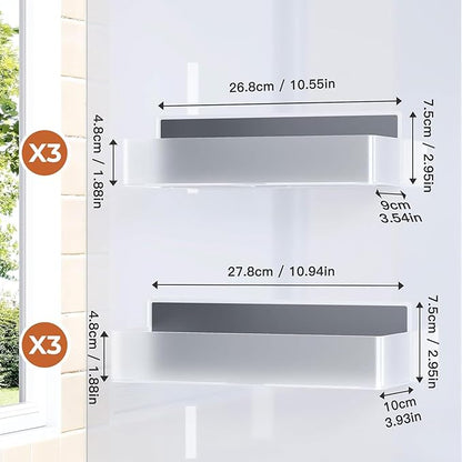 Mystozer Magnetic Spice Rack for Refrigerator, Kitchen Organizer and Storage Shelf, Clear (6 Pack)…