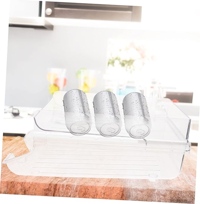 KICHOUSE Refrigerator Beverage Storage Rack Can Holder for Organizing Drinks Space-saving Rolling Dispenser for Home Apartment Rvs and