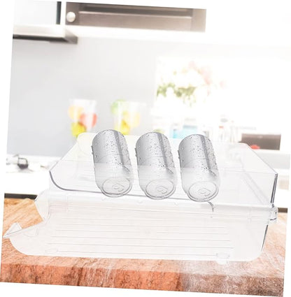 KICHOUSE Refrigerator Beverage Storage Rack Can Holder for Organizing Drinks Space-saving Rolling Dispenser for Home Apartment Rvs and