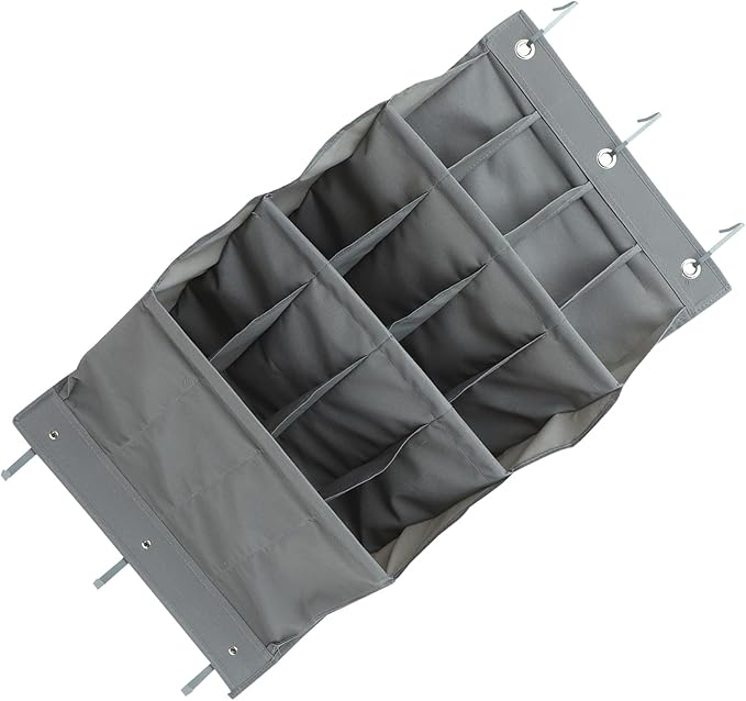 Milisten Wall-mounted Storage Pouch with 12 Gray Pockets, Multifunctional Hanging Bag Organizer for Over-the-door Use, Large Capacity Closet and Shoe Storage Solution for Home and Office
