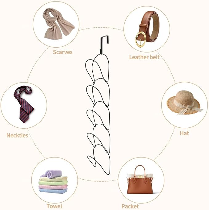 10 Piece Set Wig Organizer Wig Storage Rack, Saves Space, Used for Storing Wigs Behind Doors, Wardrobes, Walls, Bathroom Hat Racks, and Hanger Style Wigs (Black)