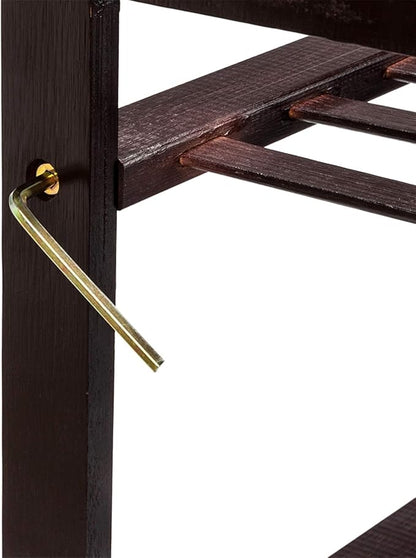 4-Tier Bamboo Shoe Rack for Entryway, Shoe Organizer for Hallway Closet, Free Standing Shoe Racks for Indoor Outdoor Living Room (Coffee-4 Tiers)