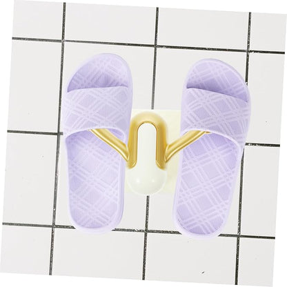 Cabilock 2PCS Punch-Free Wall-Mounted Slipper Rack Simple Hanging Shoe Holder for Bathroom Water-Draining Shoe Organizer Space-Saving Slipper Shelf for Entryway