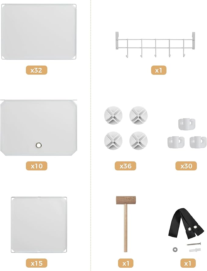 Mondeer Shoe Rack, Plastic Shoe Cabinet, 10 Levels, Shoe Rack Organiser Holds 40 Pairs of Shoes, Space Saving, for Hallway, Bedroom, Living Room, Entrance (White)