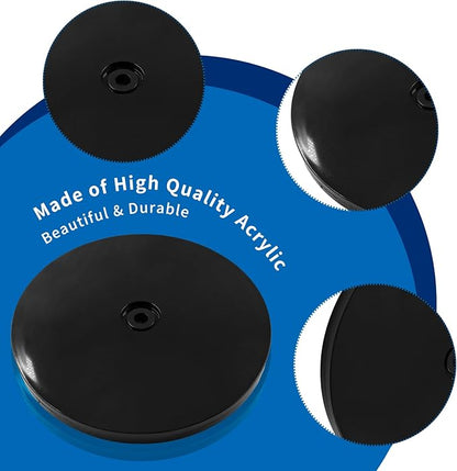 Bivethoi 6 Inch Mini Turntable, Black Rotating Tray, Acrylic Ball Bearing Plate for Kitchen Spice Rack, TV Laptop Monitor