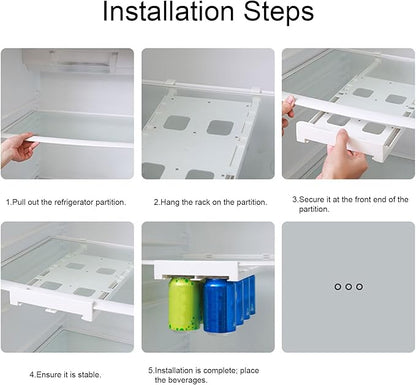 TOPINCN Soda Can Organizer for Refrigerator Shelf, Plastic Hanging Drink Can Organizer Beer Can Holder Space Saving Beverage Can Storage Rack Fridge Storage Sliding Rack Soda Can