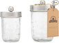 Jarmazing Products Apothecary Lid Storage Set with Ball Mason Jars - Farmhouse Home Decor for Vanity Organization - Luxury Bathroom, Kitchen and Office Accessories - Stainless Steel - Two Pack