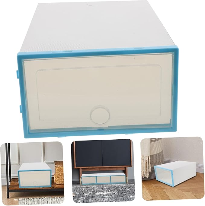6pcs Shoebox Storage Case for Women Stackable Plastic Shoe Containers for Home Dorm Small Spaces