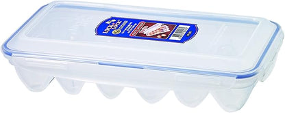 Lock & Lock HPL955 Egg Storer for 18 Eggs- Clear/Blue, 32 x 17.5 x 32 cm