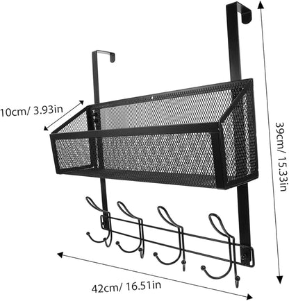MAGICLULU Door Storage Organizer with Hooks Multi-Layer Mesh Basket Rack for Bathroom Kitchen and Bedroom Waterproof Design Easy Installation Space-Saving Solution