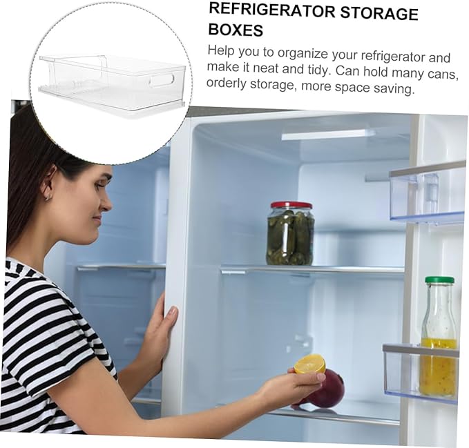 Zerodeko 2pcs Refrigerator Can Dispensers Automatic Rolling Beverage Organizers for Soda Beer and Drinks Transparent Storage Boxes for Fridge and Pantry Keeps Cans Fresh and Visible
