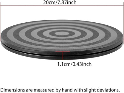 ZZRANYE 8 Inch Heavy Duty Rotating Swivel Stand - 360 Degree Rotating Lazy Susan Base with Steel Ball Bearings for Model Base/Rotating Plants/Crafts Stand Monitor/TV/Monitors/Potted Plants, Black