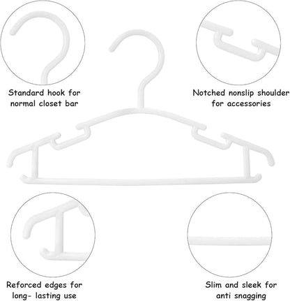 GoodtoU Baby Hangers 100Pack Kids Plastic Baby Clothes Hangers for Closet Small Children Infant Toddler Child, White